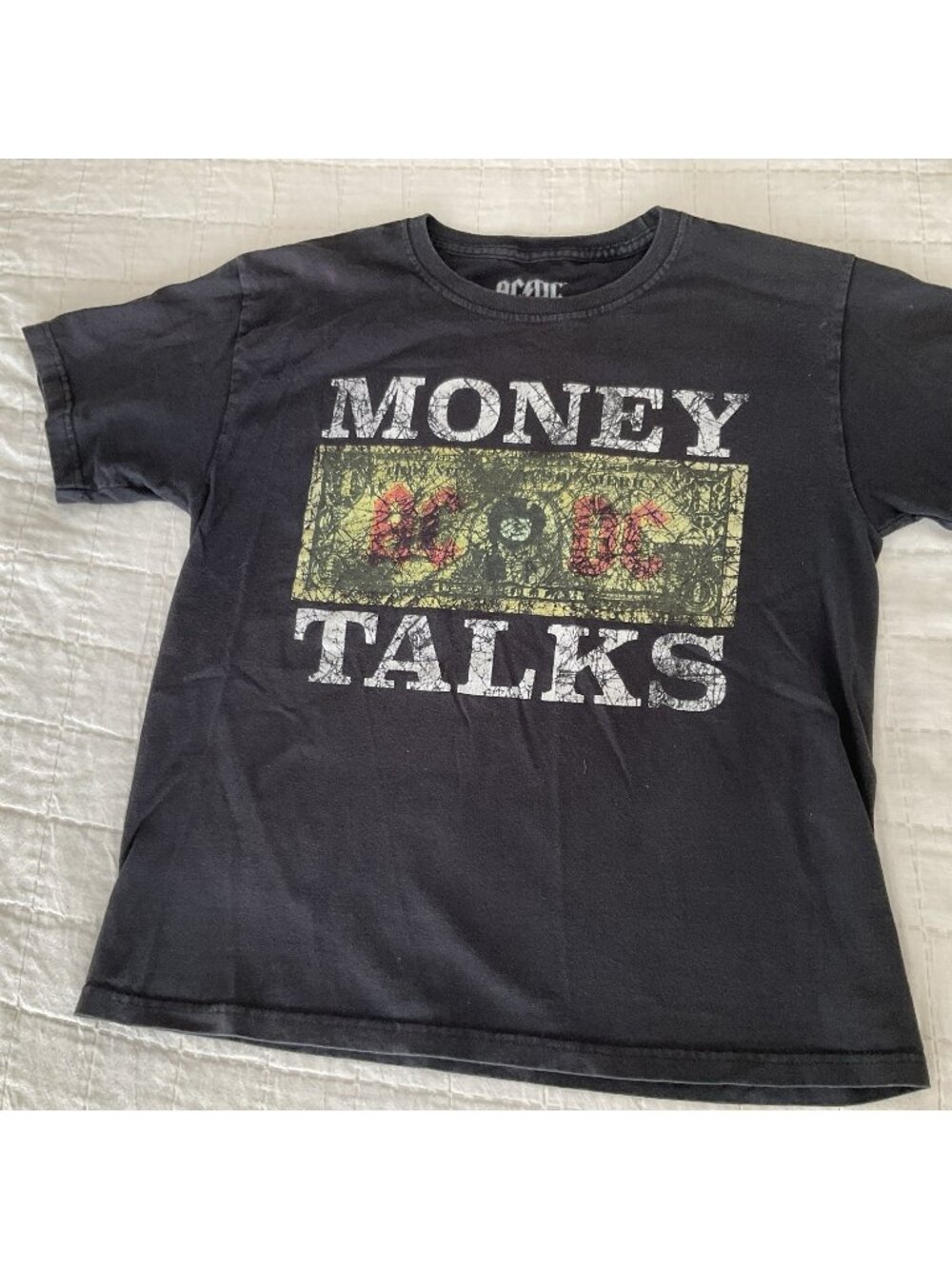 AC/DC Money Talks Kids T Shirt Black Rock N Roll Music Band Youth Large